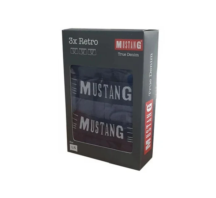 Pánské boxe 3PACK 4046-1003 Retro Černá - Mustang