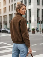 Dámská semišová bunda / bomber model 22022616 Tmavě hnědá Fashion Street - FashionStreet