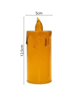 DEKORATIVNÍ SVÍČKA 12,5 CM JANTAROVÁ TEPLÁ BÍLÁ 1 LED