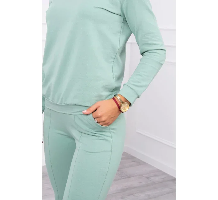 Tmavě mátová mikinová souprava