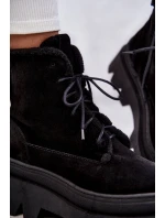 Semišové teplé šněrovací boty Černe model 21598766 - Boto