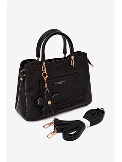 Kabelka z imitace semiše černá model 22220981 - Flora&Co