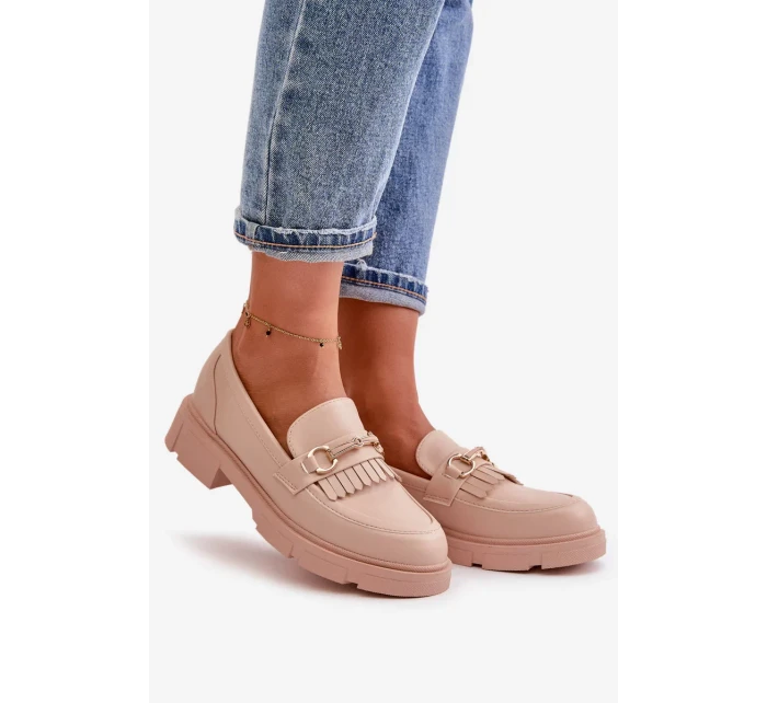 Dámské Mokasíny S Ozdobou Eko Kožené Béžové Tialorae Dámské Mokasíny S Ozdobou Eko Kožené Béžové Tialorae