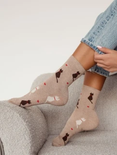 Milena ponožky 0200-205 Kočky a srdce 37-41