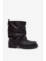 Zateplené dámské kotníkové boty s řaseným horním lemem černé Gracine Zateplené dámské kotníkové boty s řaseným horním lemem černé Gracine