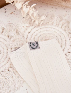 Dámské bavlněné ponožky s pruhy – ecru