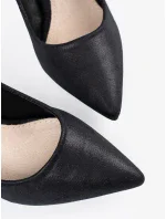 Pěkné dámské  lodičky černé na jehlovém podpatku