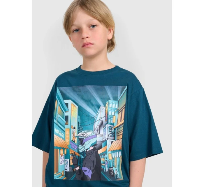 Chlapecké tričko oversize s potiskem 4F 4FJRAW25TTSHM3061-46S Chlapecké tričko oversize s potiskem 4F 4FJRAW25TTSHM3061-46S