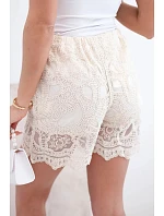 Dámské krajkové kraťasy s podšívkou béžové