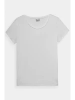 Hladké dámské tričko s logem bílé model 21668535 - 4F Hladké dámské tričko s logem bílé model 21668535 - 4F