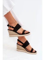 Dámské Sandály S Na Klínu Černé model 21704029 - Boto Dámské Sandály S Na Klínu Černé model 21704029 - Boto