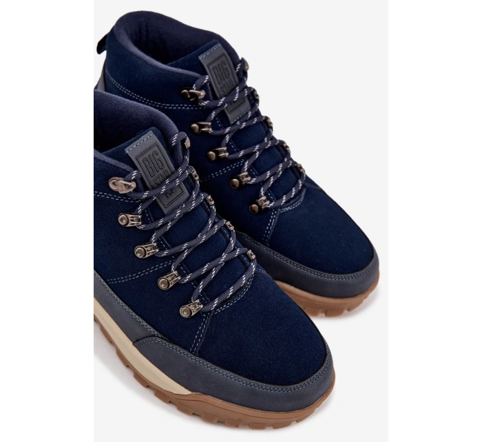 Semišové Pánské Trekingové Boty Big Star SS174264 Tmavě Modré