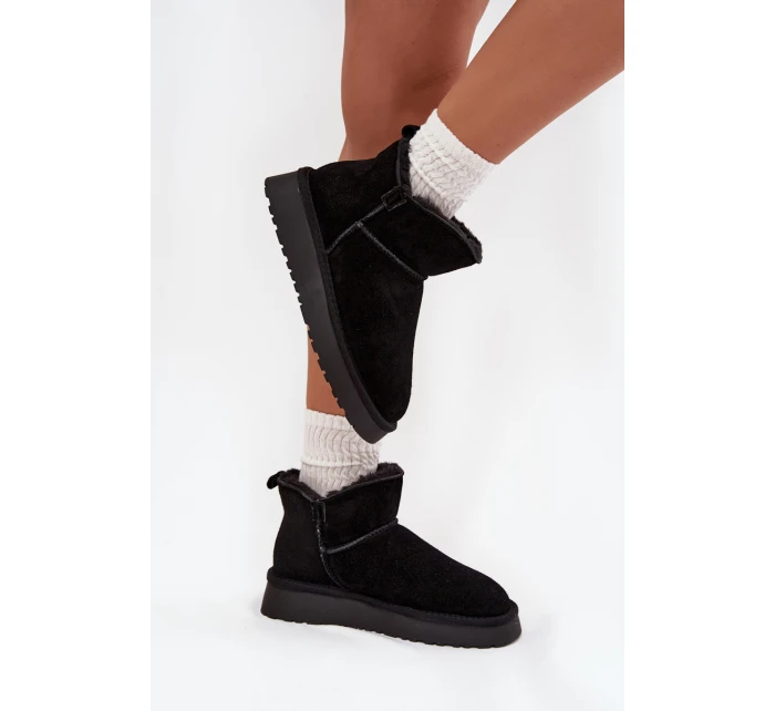 Sněhule z přírodního semiše vyhřívané s kožešinou Vinceza 97961 Černé