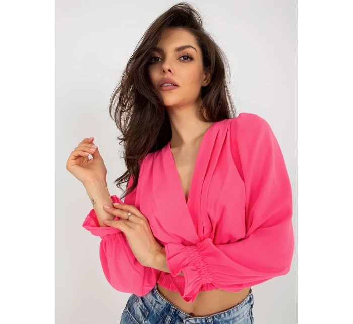 Bluzka DHJ BZ model 18484466 fluo różowy - FPrice Bluzka DHJ BZ model 18484466 fluo różowy - FPrice