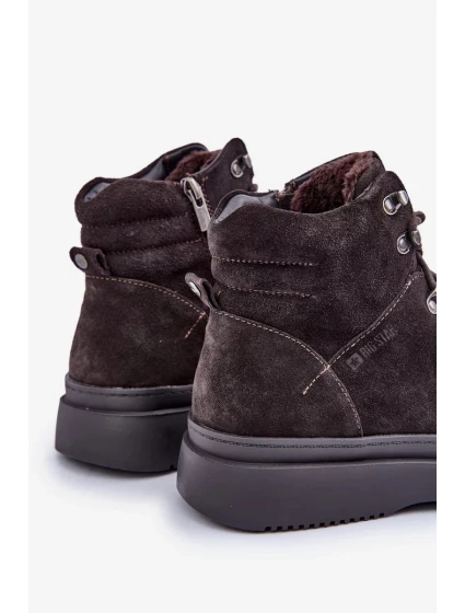 Semišové pánské zateplené trapery Big Star OO174189 hnědé Semišové pánské zateplené trapery Big Star OO174189 hnědé