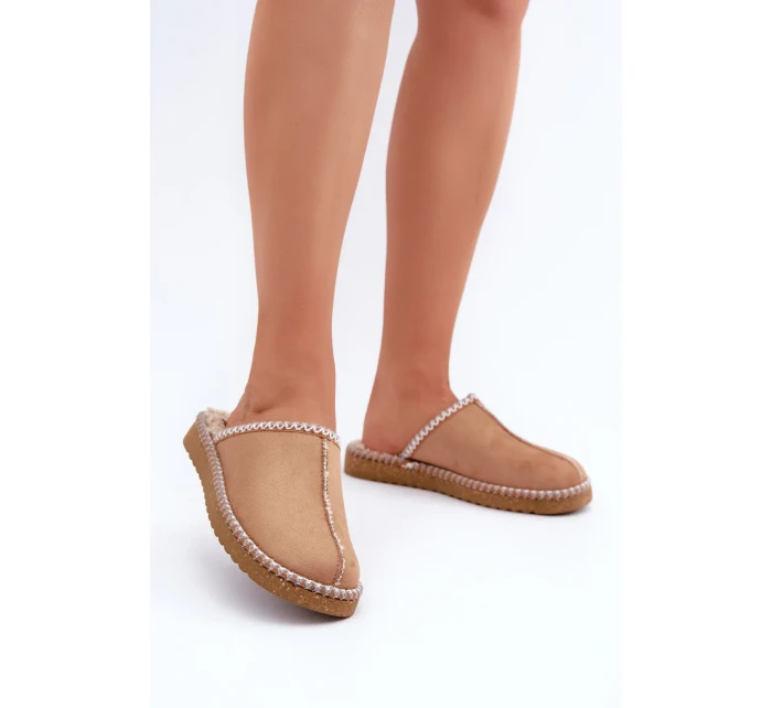 Domácí obuv Pantofle s výšivkou Dámské Inblu EY000028 Camel Domácí obuv Pantofle s výšivkou Dámské Inblu EY000028 Camel