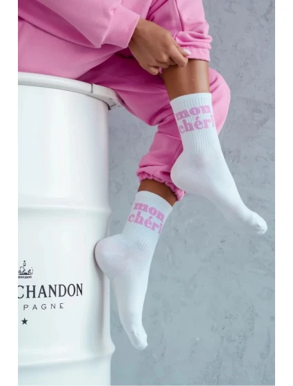 Dámské bavlněné ponožky Mon Chéri – bílé