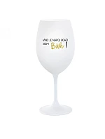 VÍNO JE NÁPOJ BOHŮ. JSEM BŮH! - bílá sklenice na víno 350 ml VÍNO JE NÁPOJ BOHŮ. JSEM BŮH! - bílá sklenice na víno 350 ml