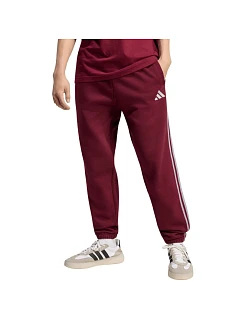 Pánské kalhoty adidas Essentials 3-Stripes Fleece Tapered Cuffed v barvě bordó KY4134