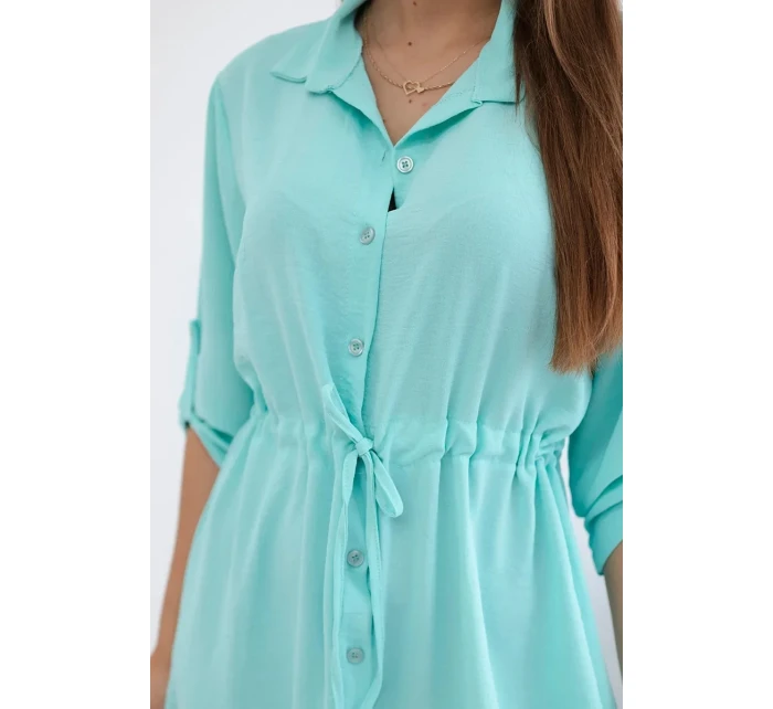 Šaty se zapínáním na knoflíky a zavazováním v pase mincovna Šaty se zapínáním na knoflíky a zavazováním v pase mincovna