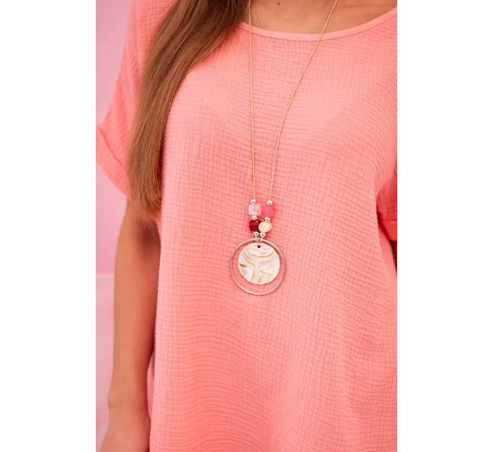 : Muslínová blůza s náhrdelníkem meruňka