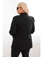 Dámská sako Plus Size bez zapínání s podšívkou XL/2XL černá