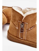 Dětské nazouvací zateplené sněhule Camel model 21605387 - Boto Dětské nazouvací zateplené sněhule Camel model 21605387 - Boto
