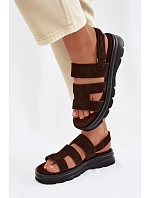 Dámské sandály z semiše Big Star model 22064147 Čokoládové - Big Star Shoes