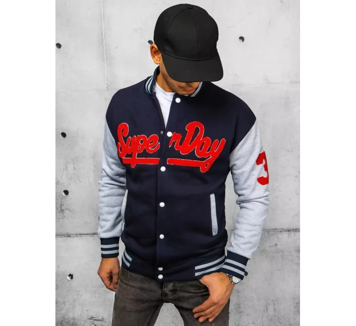 Pánská mikina na zip tmavě modrá FashionStreet BX5443