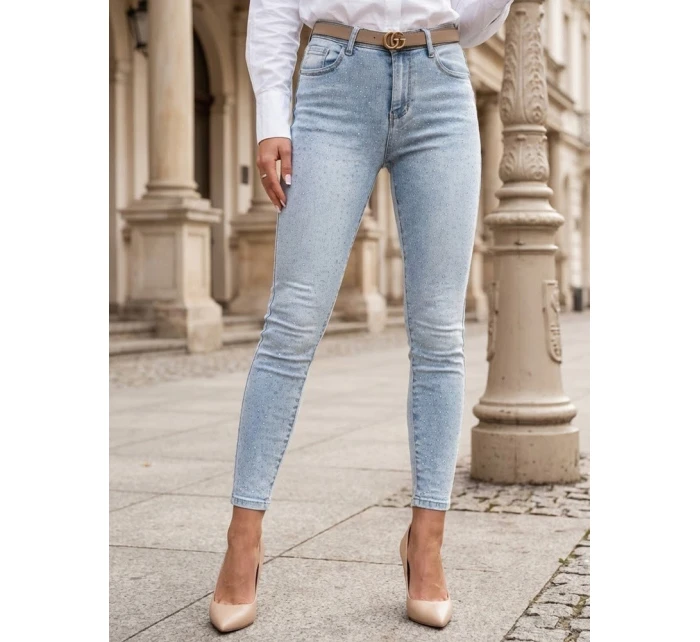 Dámské džínové úzké kalhoty s ozdobou GLAMSKIN modré FashionStreet UY2442 Dámské džínové úzké kalhoty s ozdobou GLAMSKIN modré FashionStreet UY2442