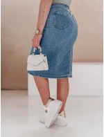 GUZIKOVA modrá midi džínová sukně FashionStreet CY0509 GUZIKOVA modrá midi džínová sukně FashionStreet CY0509