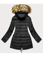Dámská oboustranná zimní bunda khaki černá (w557-1big)