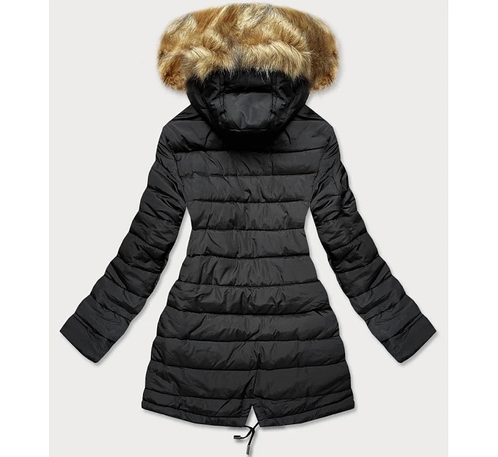 Dámská oboustranná zimní bunda khaki černá (w557-1big)