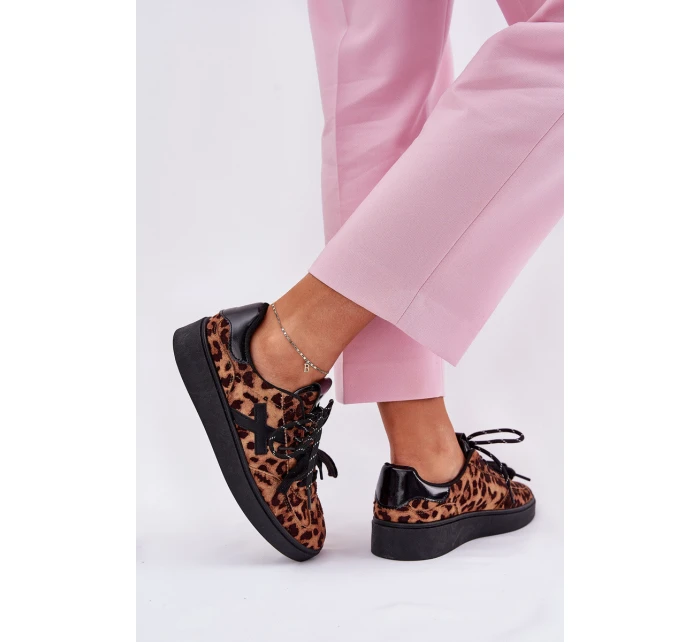 Nízké Sportovní Boty Dámské S Pantherem Hnědé Zelevelis