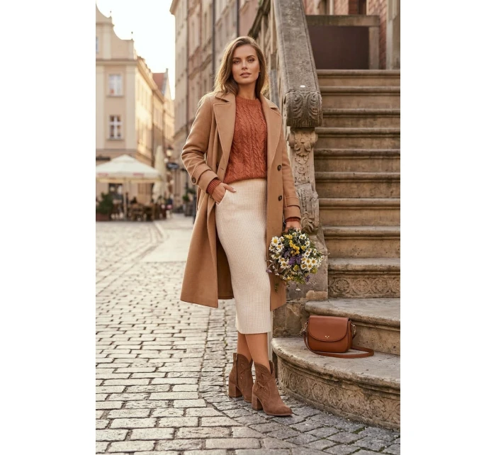 Dámské s designem z přírodní semiše na podpatku  hnědé model 21713118 - Zazoo