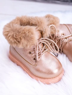 růžové zlaté dětské boty Trapery model 21506785 - Boto