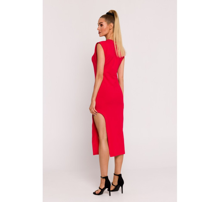 šaty s výřezem na  červené model 19660890 - Moe