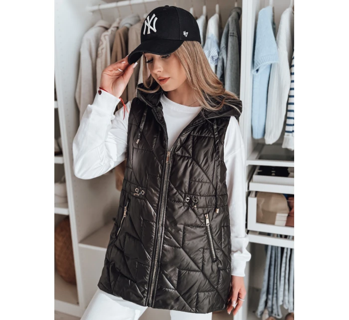 Dámská přechodná prošívaná vesta OLINVIA černá FashionStreet TY4836 Dámská přechodná prošívaná vesta OLINVIA černá FashionStreet TY4836