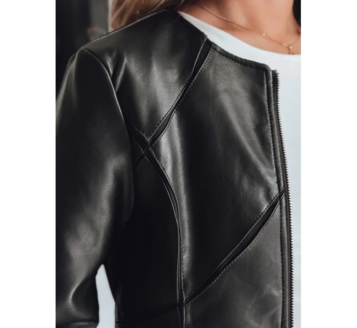 Dámská kožená bunda černá model 21990648 - Dstreet Dámská kožená bunda černá model 21990648 - Dstreet