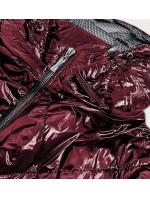 Lesklá prošívaná dámská bunda v bordó barvě model 16148189 - S'WEST