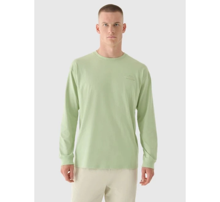 Pánské tričko oversize s potiskem a dlouhým rukávem 4F 4FRAW24TLONM502-44S Pánské tričko oversize s potiskem a dlouhým rukávem 4F 4FRAW24TLONM502-44S