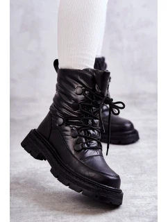 Dámské šněrovací boty do sněhu model 21596648 Černe - Goe