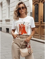 Dámské bavlněné tričko s potiskem COMDI bílé FashionStreet RY2584