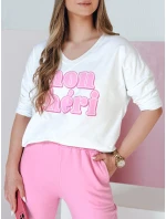 Dámská halenka CHERINO bílá FashionStreet RY2902 s potiskem oversize