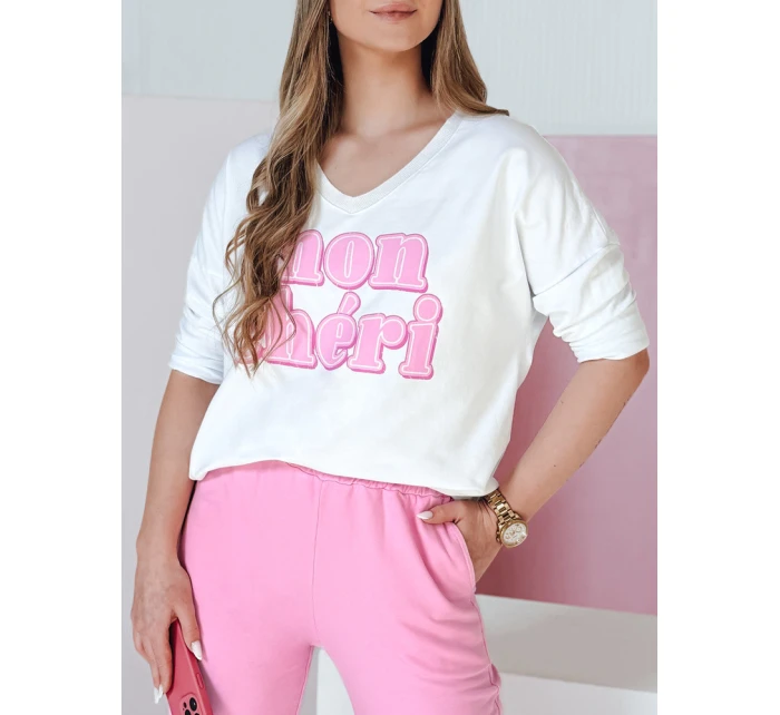 Dámská halenka CHERINO bílá FashionStreet RY2902 s potiskem oversize