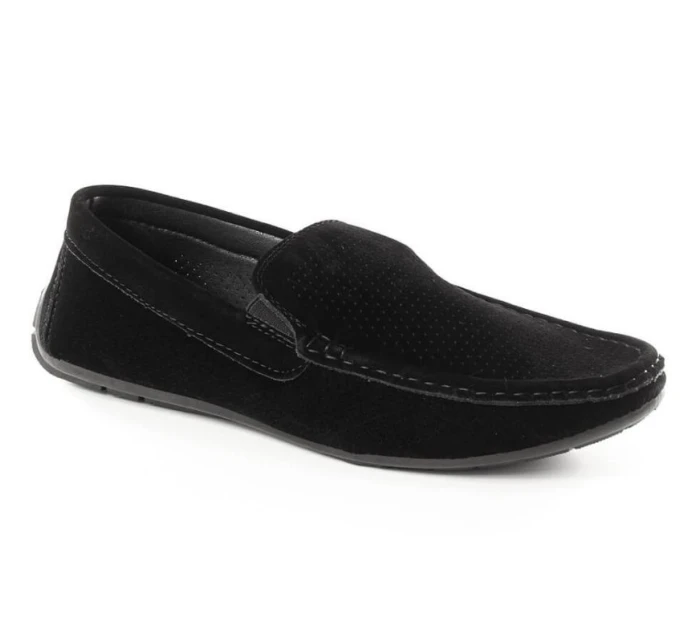 Pánské semišové prolamované mokasíny černé model 21904542 Pánské semišové prolamované mokasíny černé model 21904542