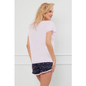 Italská móda Libra crêpe barva:růžová/potisk