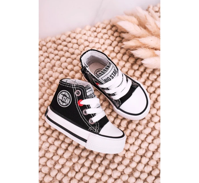 Dětské Tenisky Vysoké Se Zipem BIG STAR HH374188 Černé