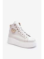 Dámské vysoké tenisky na zip Lemar bílé model 21637631 - Boto Dámské vysoké tenisky na zip Lemar bílé model 21637631 - Boto