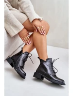 Kožené Lakované Kotníkové Boty S Černé model 21675506 - EVENTO Kožené Lakované Kotníkové Boty S Černé model 21675506 - EVENTO